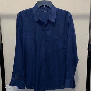GAP Navy Blue Linen Button Down Shirt - Large